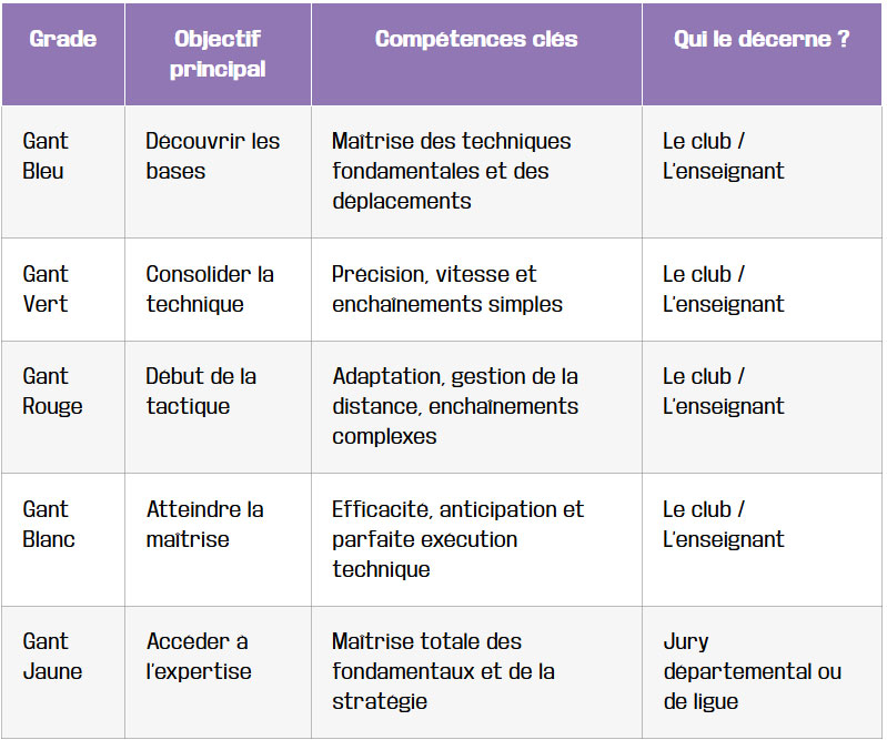 tableau le systeme de grades en un coup doeil