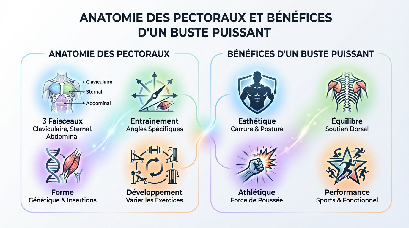 Anatomie des muscles pectoraux pour optimiser la prise de volume