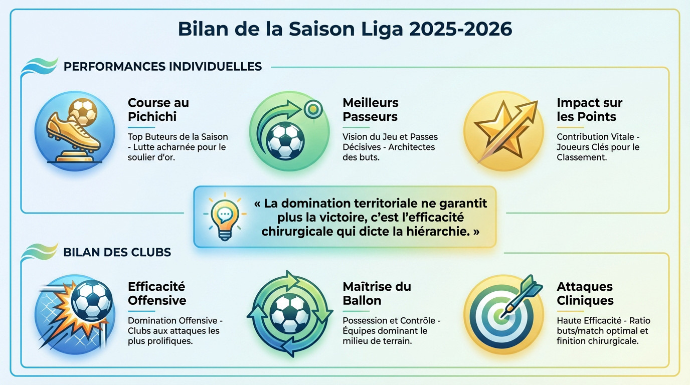 Statistiques et bilan de la saison Liga 2025-2026
