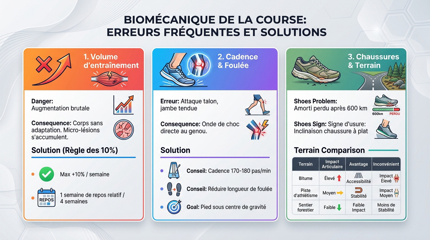 Analyse biomécanique des erreurs de foulée en course à pied provoquant une douleur au genou