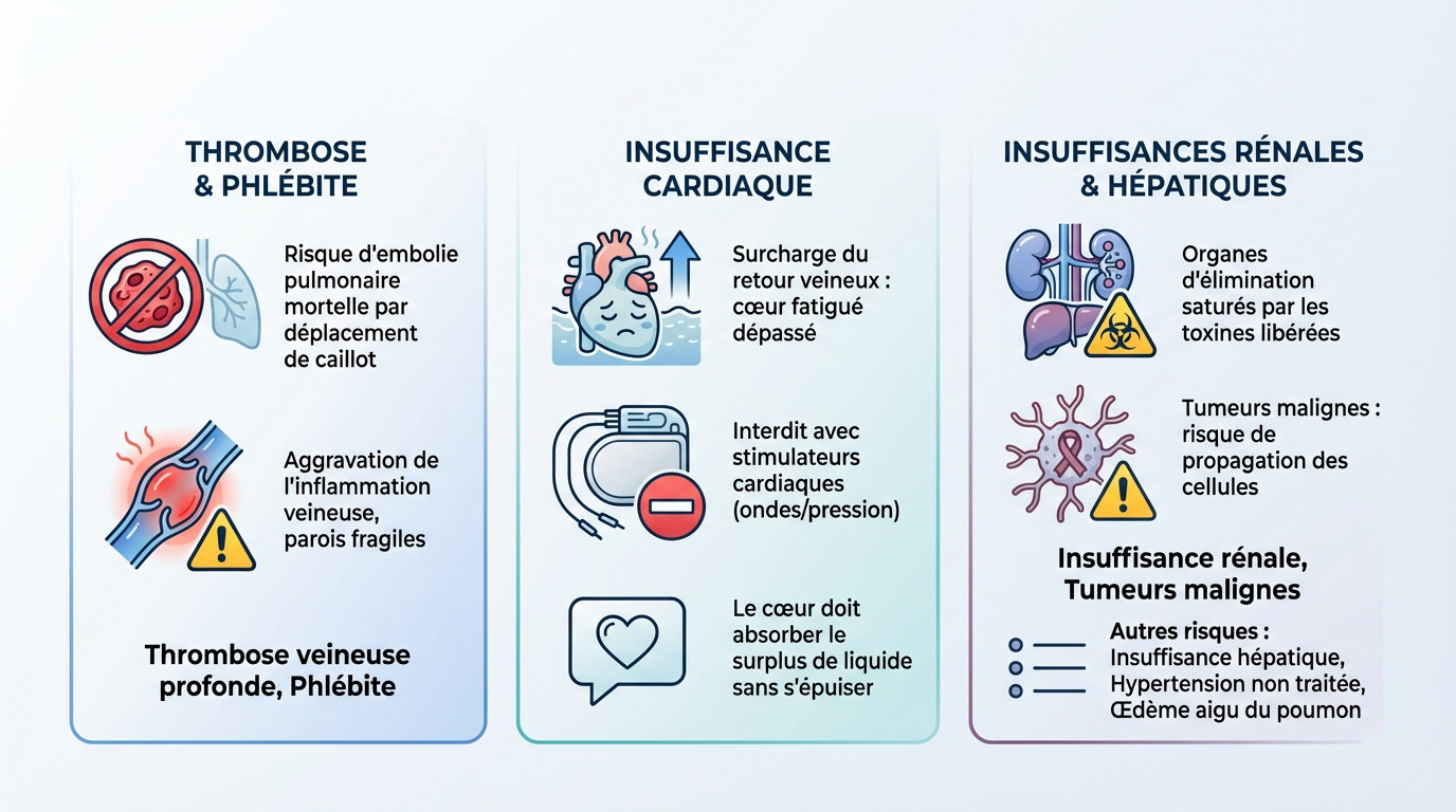 Liste des contre-indications médicales pour la pressothérapie