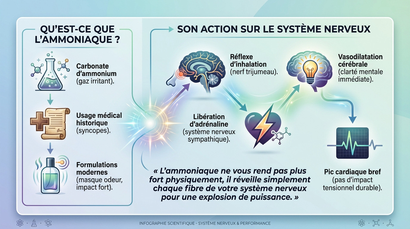 Action de l'ammoniaque sur le système nerveux central en musculation