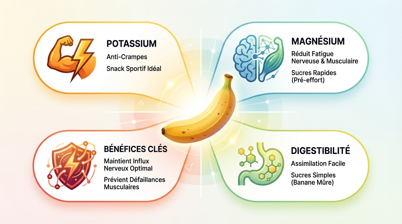Banane mûre riche en potassium et magnésium pour le sport