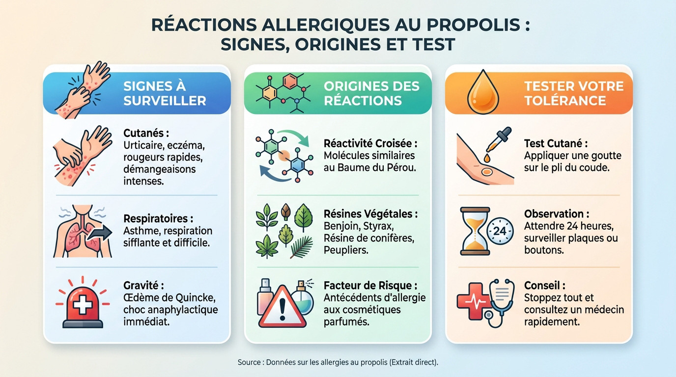 Réactions allergiques à la propolis et tests cutanés