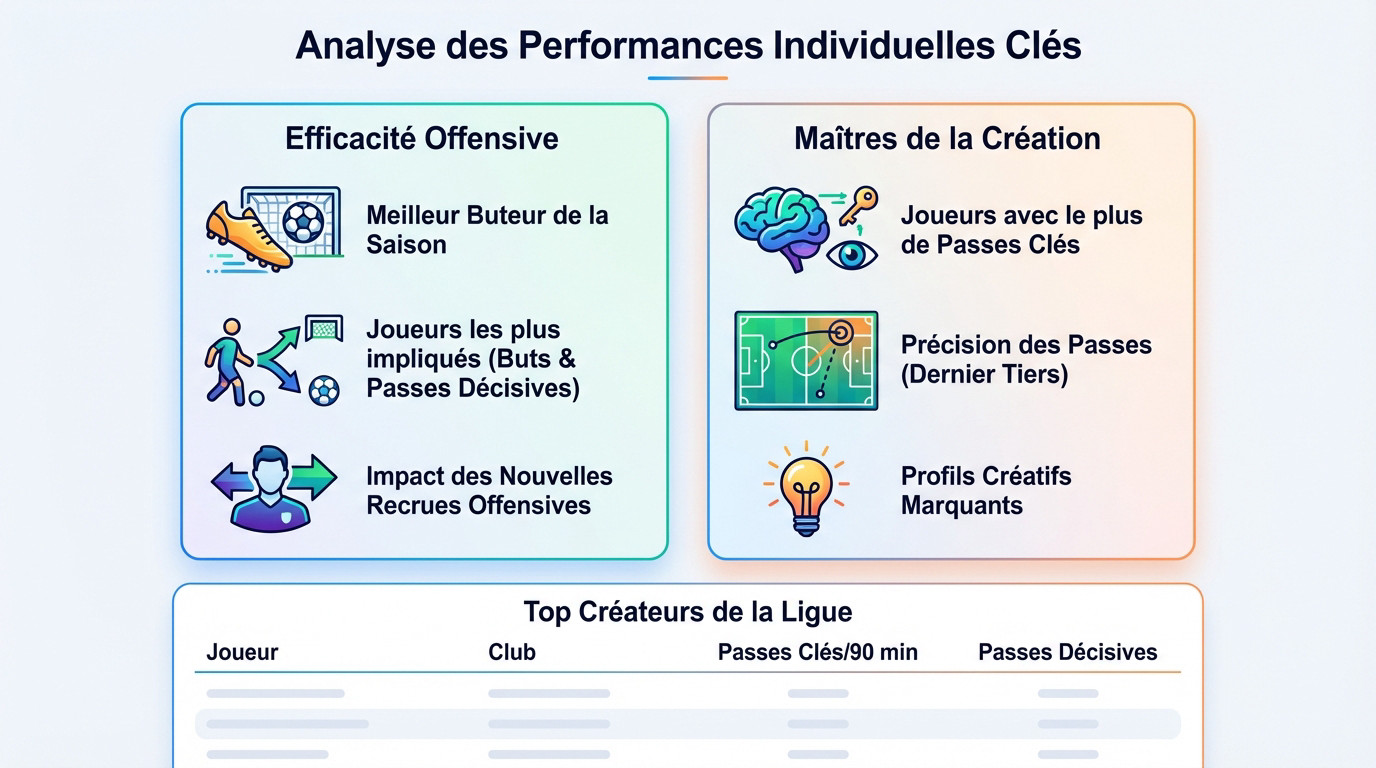 Statistiques de création et d'efficacité offensive en Premier League