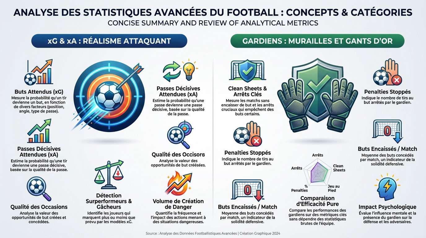 Graphique des statistiques avancées xG et performances des gardiens en Liga